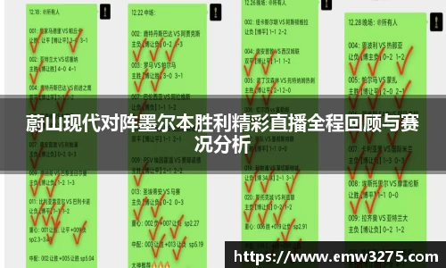 蔚山现代对阵墨尔本胜利精彩直播全程回顾与赛况分析